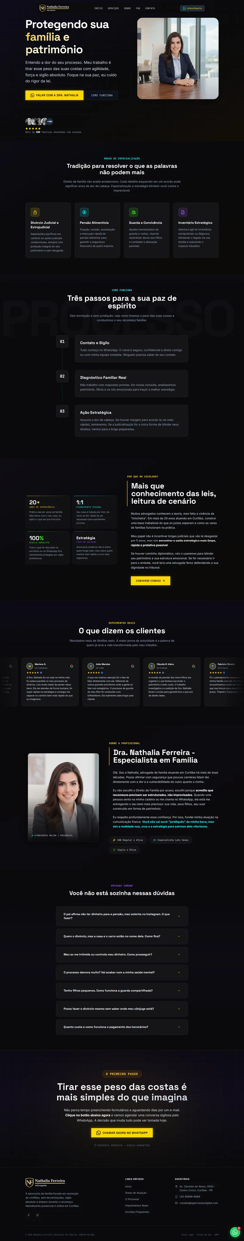 Site profissional criado pela Agência SEO Digital para Dra. Nathalia Ferreira — Direito de Família em Curitiba