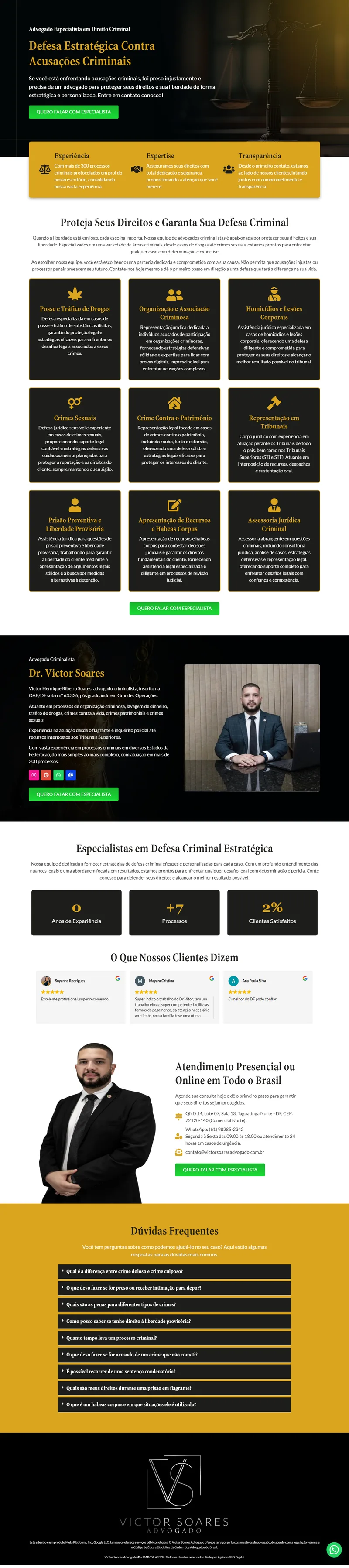 Site profissional criado pela Agência SEO Digital para Dr. Victor Soares — Advocacia Criminal em Curitiba
