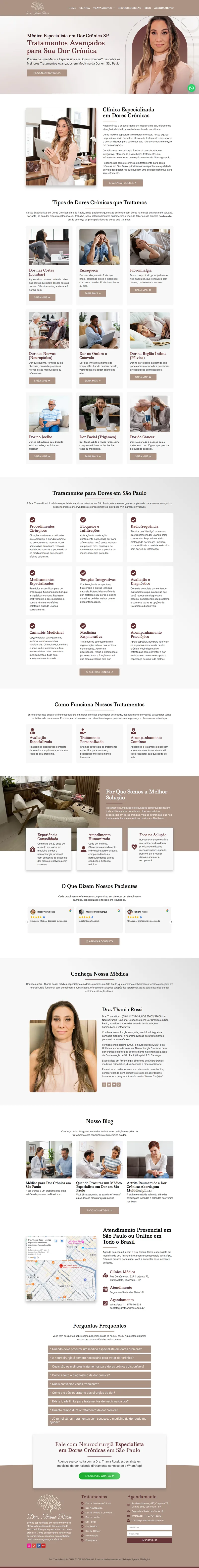 Site profissional criado pela Agência SEO Digital para Dra. Thania Rossi — Medicina em Curitiba