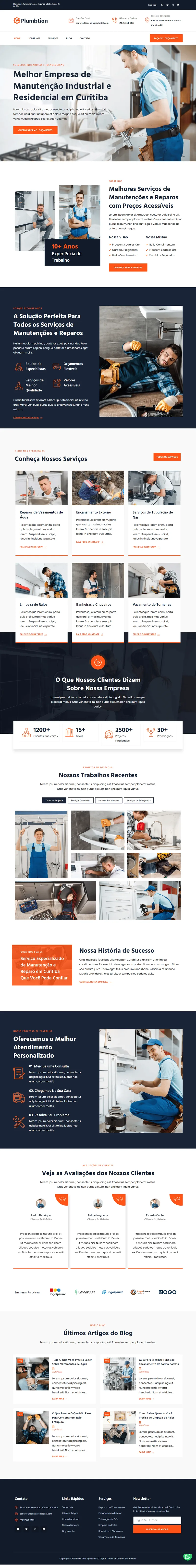 Site profissional criado pela Agência SEO Digital para Plumbtion — Manutenção Industrial em Curitiba