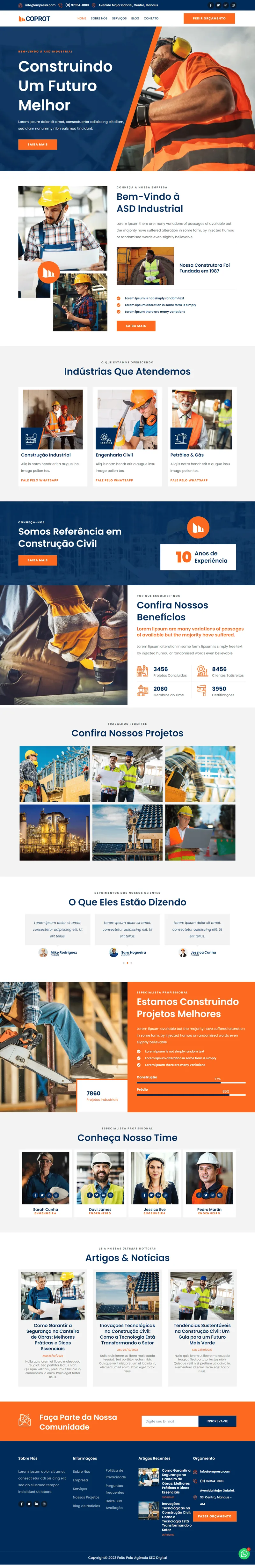 Site profissional criado pela Agência SEO Digital para Coprot — Engenharia e Construção em Curitiba
