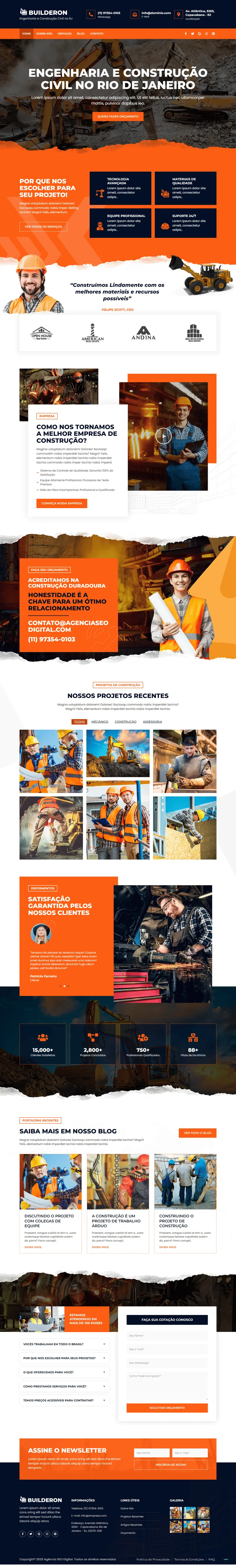 Site profissional criado pela Agência SEO Digital para Builderon — Construção Civil em Curitiba