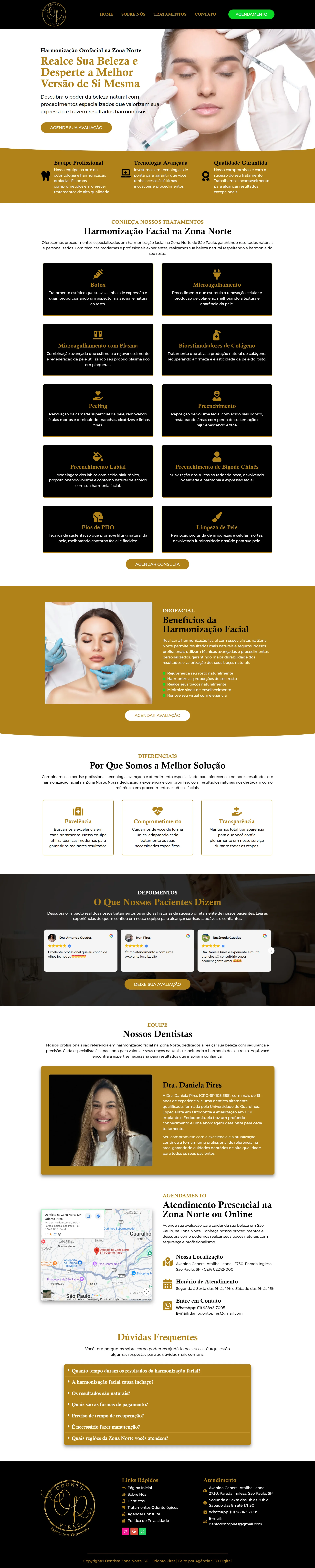 Site profissional criado pela Agência SEO Digital para Dra. Daniela Pires — Harmonização Facial em São José dos Pinhais