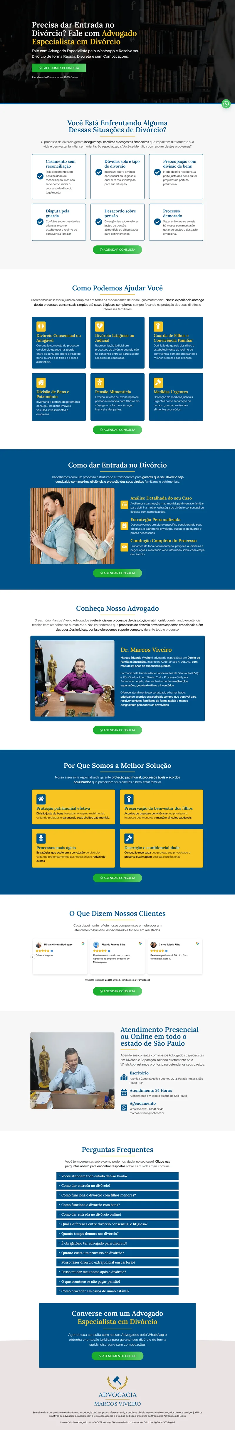 Site profissional criado pela Agência SEO Digital para Dr. Marcos Viveiro — Advocacia de Divórcio em Curitiba