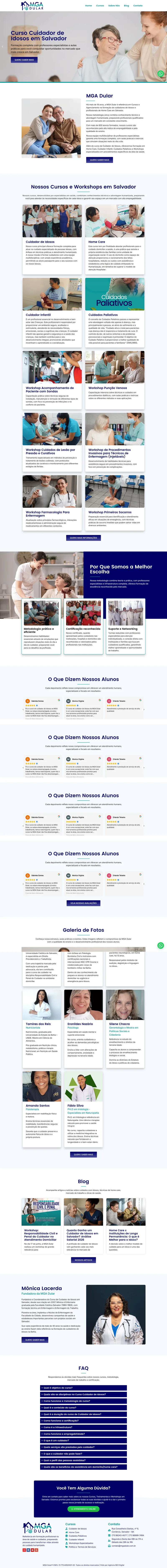 Site profissional criado pela Agência SEO Digital para MGA Dular — Cursos e Treinamentos em Curitiba