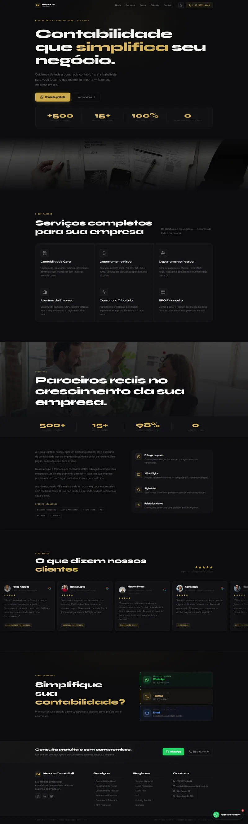 Site profissional criado pela Agência SEO Digital para Nexus Contábil — Contabilidade em Curitiba