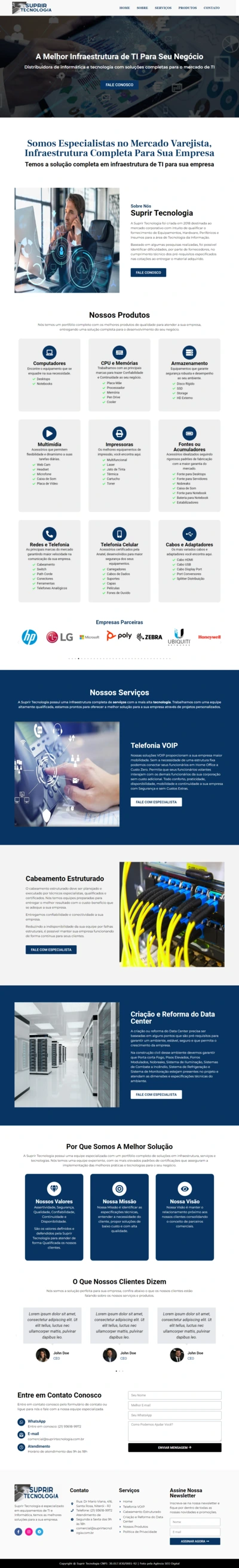 Site profissional criado pela Agência SEO Digital para Suprir Tecnologia — Infraestrutura de TI em Curitiba